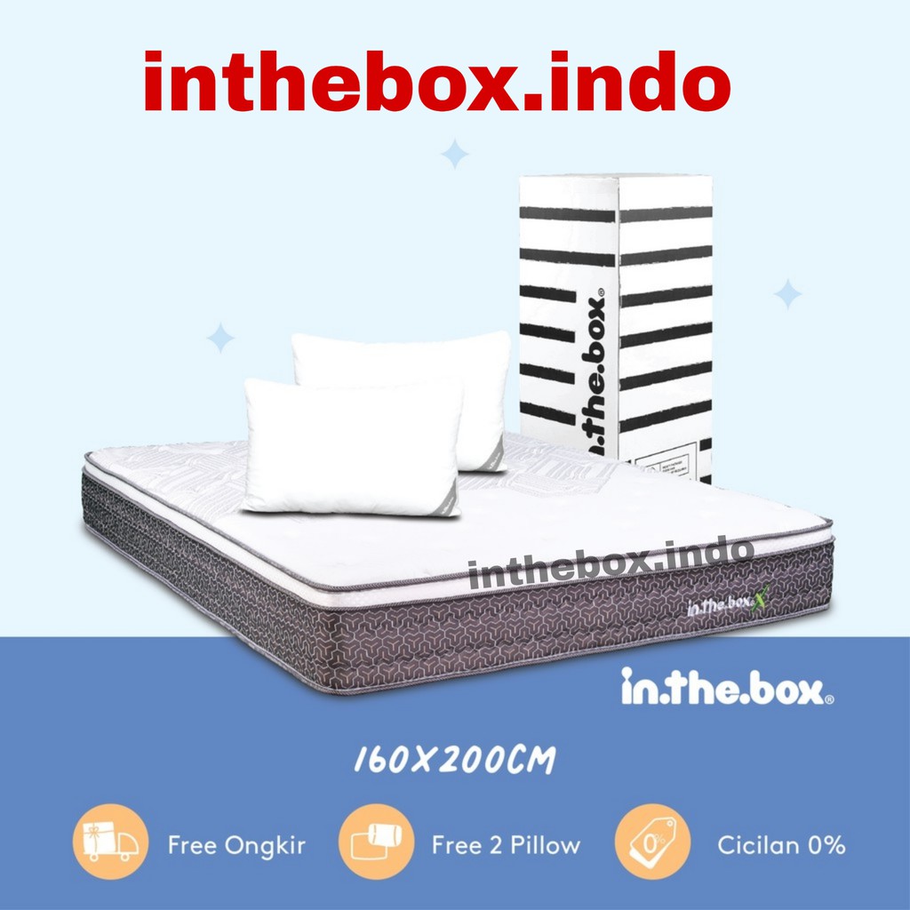 Kasur Spring Bed INTHEBOX X Ukuran 160-200x200/Kasur Busa/Spingbed/Murah/Bagus/Matrass/Tempat Tidur
