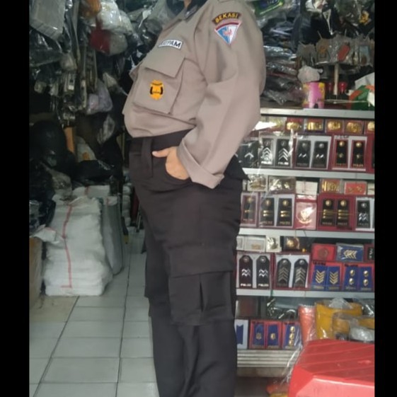 Termurah Seragam Satpam Setelan PDL Security Cokelat 2021 Baru PDL Satpam Drill di Shopee