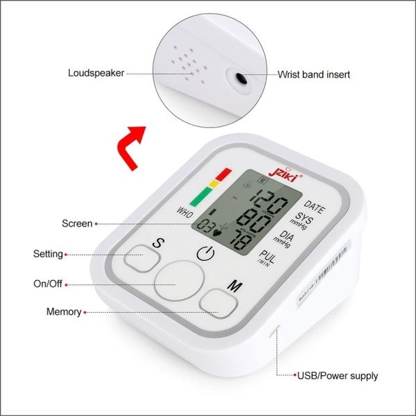 Pengukur Tekanan Darah Digital LCD Sphygmomanometer Tensi Lengan Atas