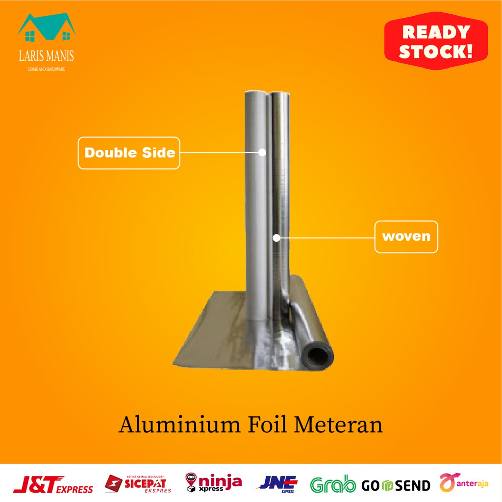 Aluminium Foil Penahan Panas Atap Meteran Woven Double Side Insulasi Atap