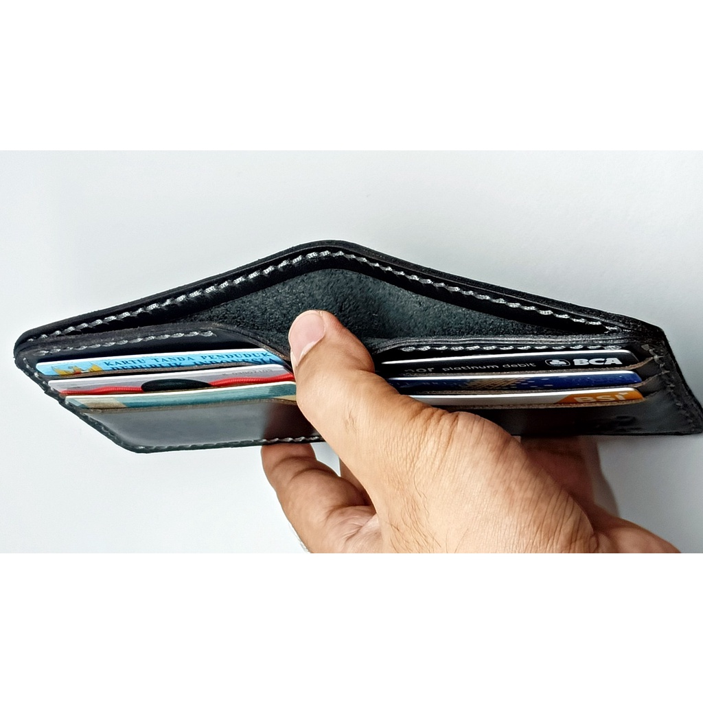 Buffalo Dompet Pria 100% FULL KULIT Asli Model Lipat Handmade Classic Vintage Black