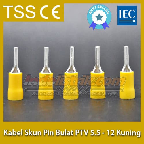 idn.s178 Skun Pin PTV 5.5 12 Kuning Sekun Kabel Tusuk 6mm TSS BEST