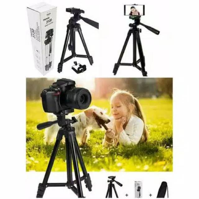 (NCS) GROSIR TRIPOD 3110 / 3120 Foldable Camera Mobile Tripod Silver / Black Edition