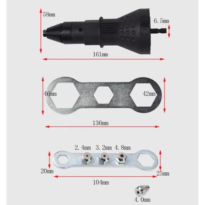 Rivet electric Rifet elektrik gun Adapter Untuk Bor Listrik