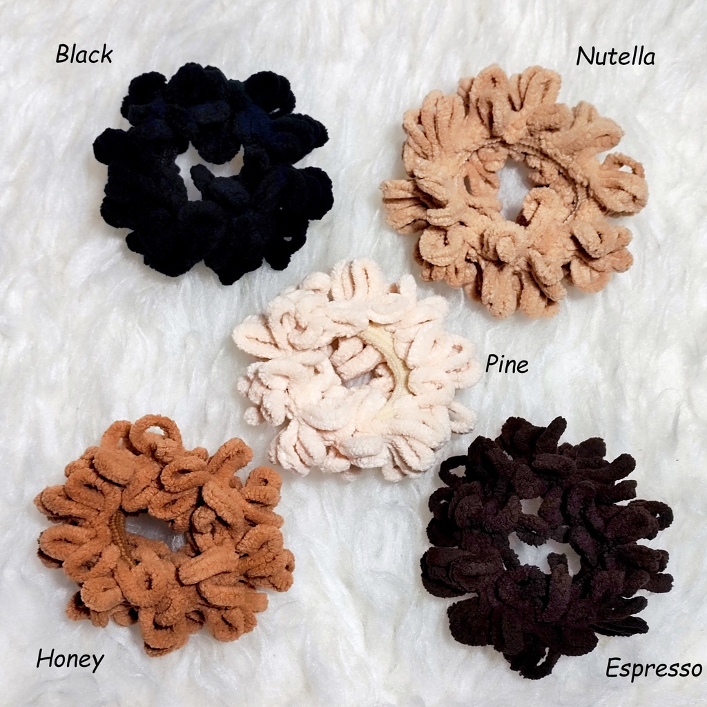 Scrunchie Mini Coral Warna Earth Tone