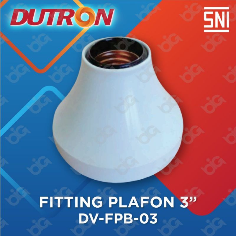 FITTING PLAFON 3&quot; DUTRON DV-FPB-03 COLOK COLOKAN LAMPU TIDUR ATAP TANPA SWITCH NO SAKLAR ON OFF KUNINGAN TAHAN PANAS