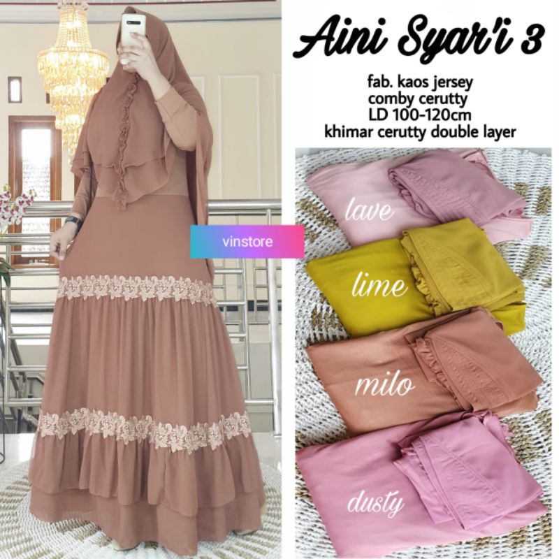 GAMIS SYARI JERSEY MIX CERUTTY // AINI SYARI #3 BY VINSTORE