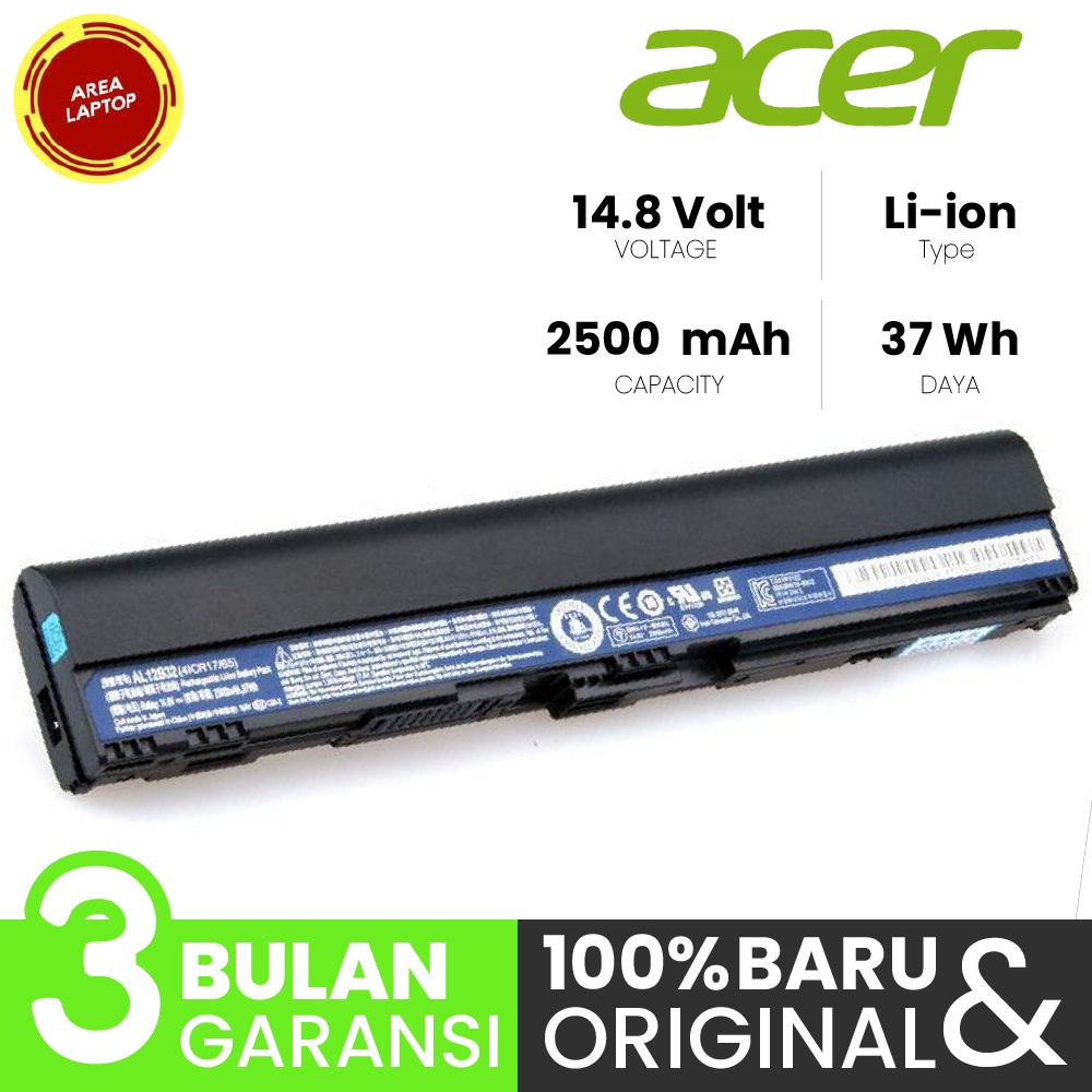 Baterai Acer Aspire One AO725 TravelMate B113 B113-M B113M TMB113 SLIM ORIGINAL
