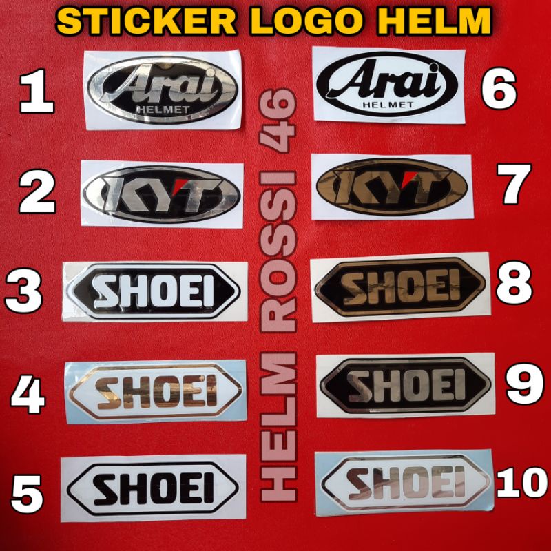 STICKER logo Helm Helmet variasi Sticker Cutting Premium / harga satuan