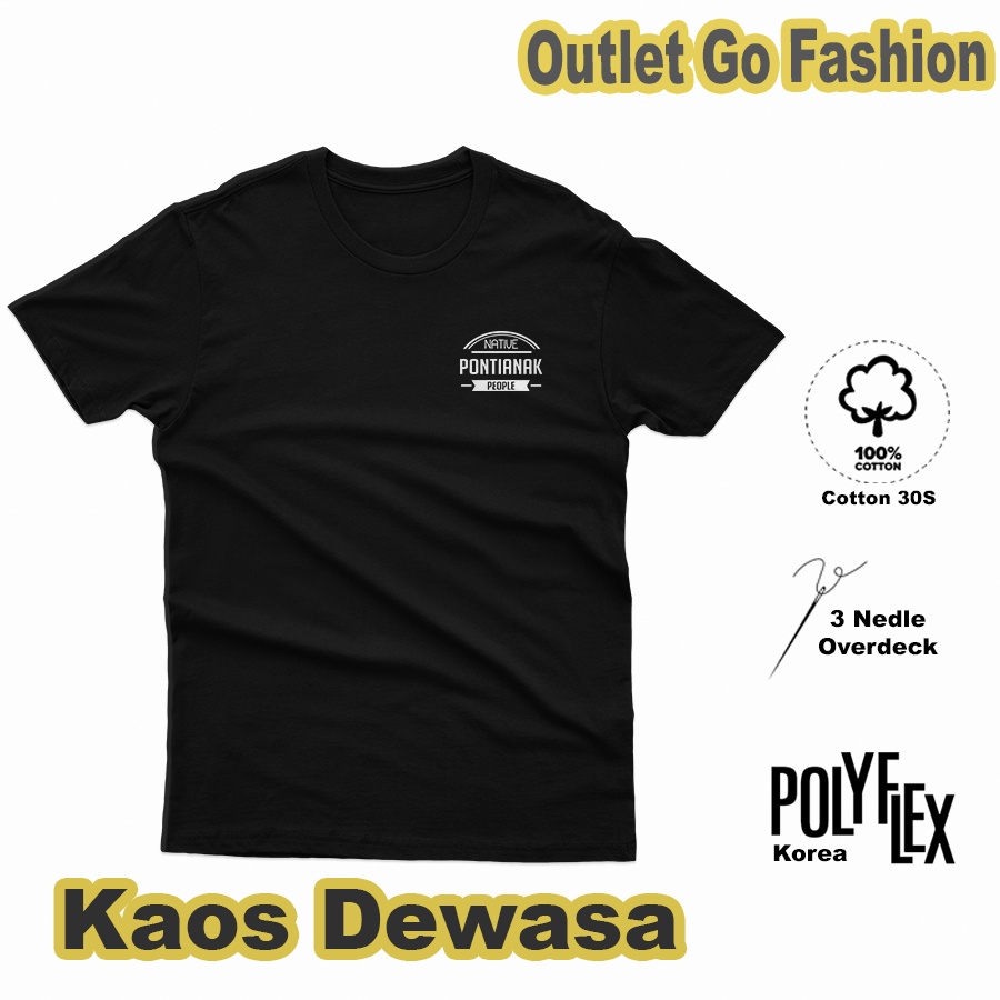 Kaos Pria Desain Tulisan Native Pontianak People Logo Dada Simple Keren Lengan Pendek Baju Distro Ba
