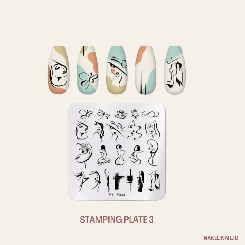 Nail stamp marble marmer plat stamping jelly / plat besi