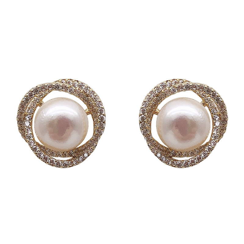 Anting Berlian Mutiara Gaya Korea Untuk Wanita