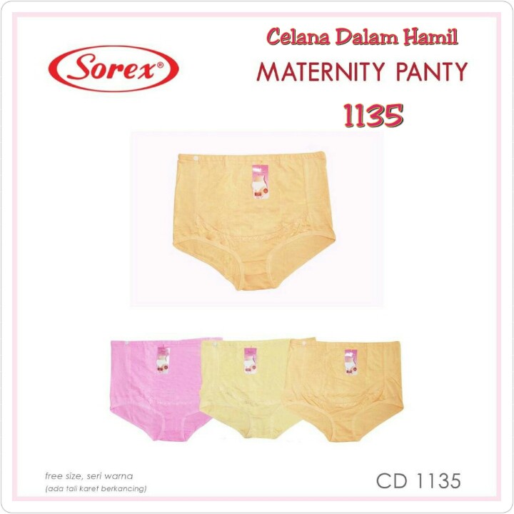 Celana Dalam Hamil SOREX 1135 CD Maternity Panties maxi karet pinggang kantung perut polos menutup