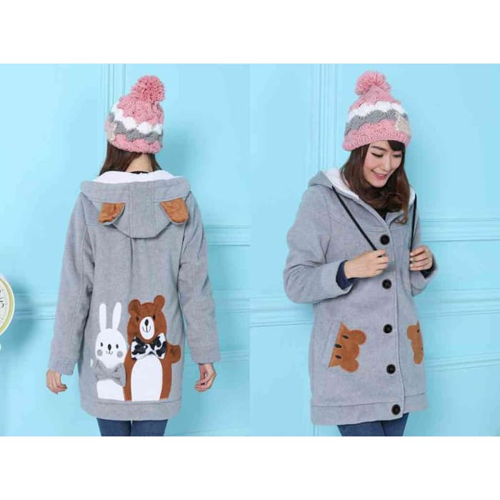 [Jaket Funny Abu LO] jaket wanita babytery abu