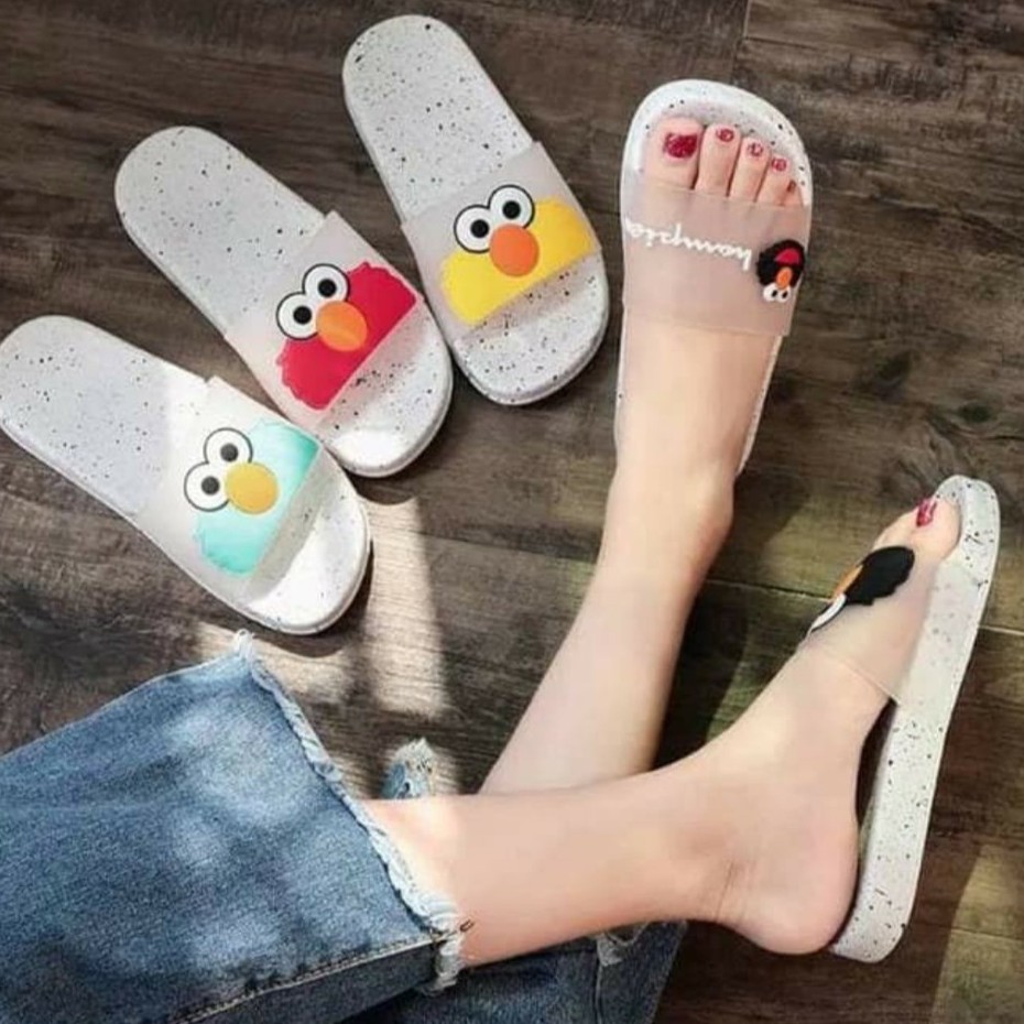 Hubyshop SANDAL  KARET  LUCU KARAKTER ELMO  TERMURAH Shopee 