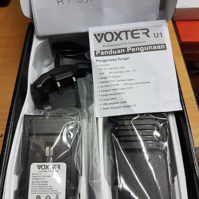 HT VOXTER U1 Plus Handsfree Single Band UHF 400 403 Baru Persamaan HT WLN KD C1