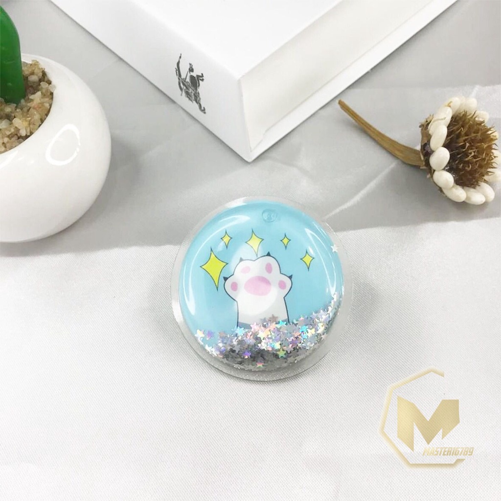 Pop Socket Phone Stand Holder HP Standing Ringstand water glitter Phone Stand Holder HP Standing aksesoris  pegangan karakter kartun lucu 3m MA2359