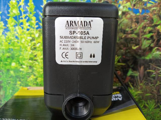 Mesin Pompa Celup ARMADA SP 105A Pompa Filter Aquarium Kolam Hidroponik naik 3 meter