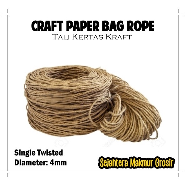 Tali Kertas Kraft PaperBag / Tali Handle PaperBag / Craft Rope 4mm