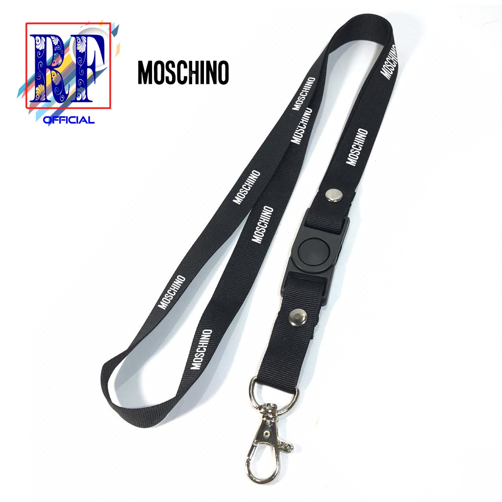 

Gantungan kunci MOSCHINO Merk brand distro tali lanyard band gantungan leher id card name tag