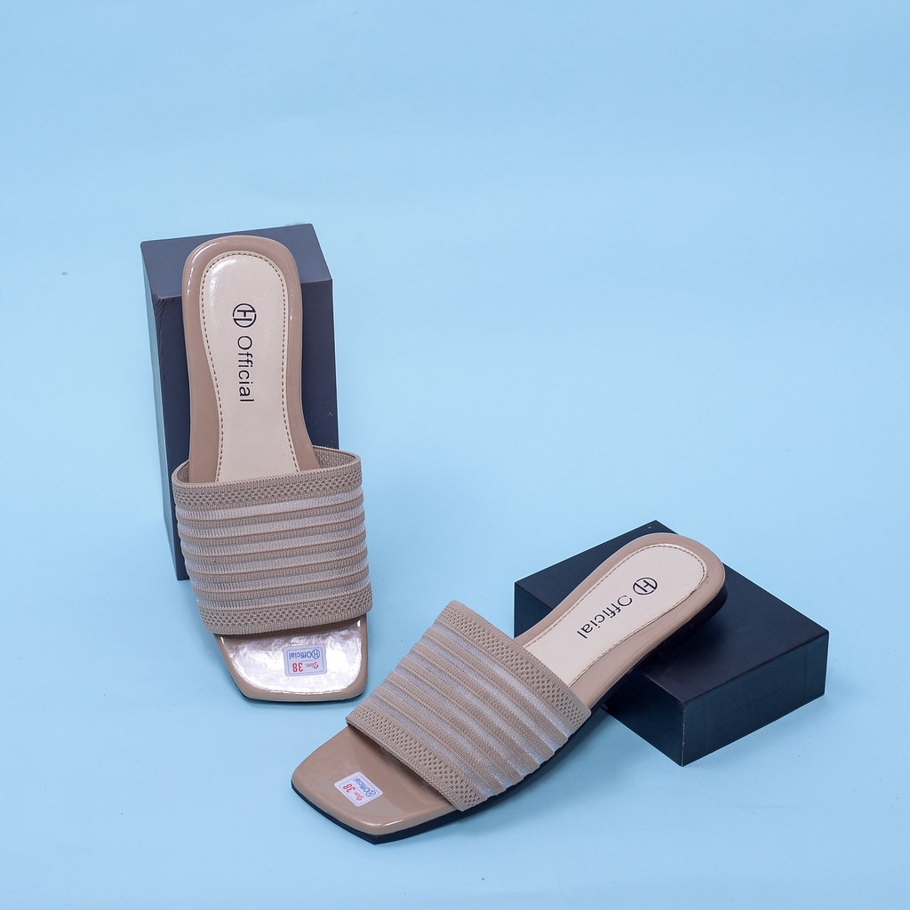 Sandal Flat Wanita (CBR SLOP) Sandal Selop Wanita kokop strap garis/ Korean Women Slippers / sandal rajut selop / sandal rajut wanita / sandal rajut terbaru