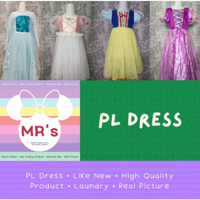 PL Dress Perempuan / Prelove Kostum Princess Anak Perempuan / Bukan Baru / Seperti Baru
