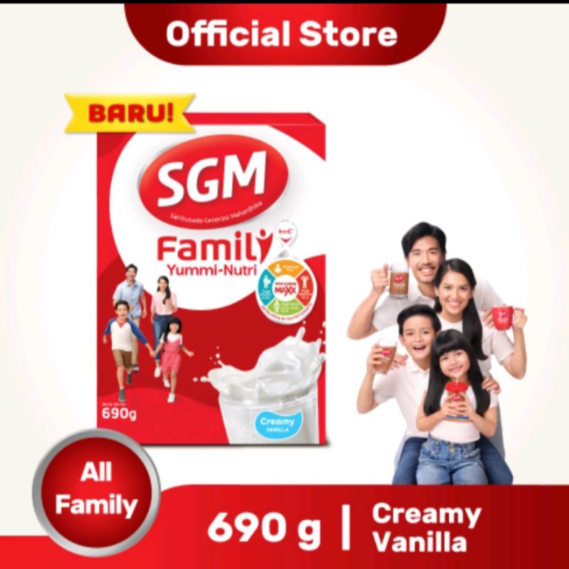 SGM Family Yummi Nutri Creamy Vanila Susu Keluarga 690gr