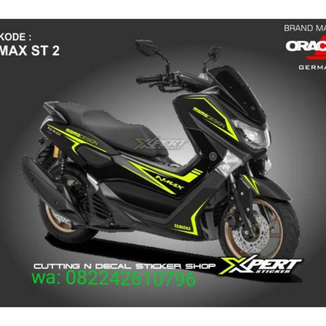 Stiker motor Nmax / Sticker body Nmax / Sticker Yamaha Nmaxcutting sticker nmax hitam kuning stabilo