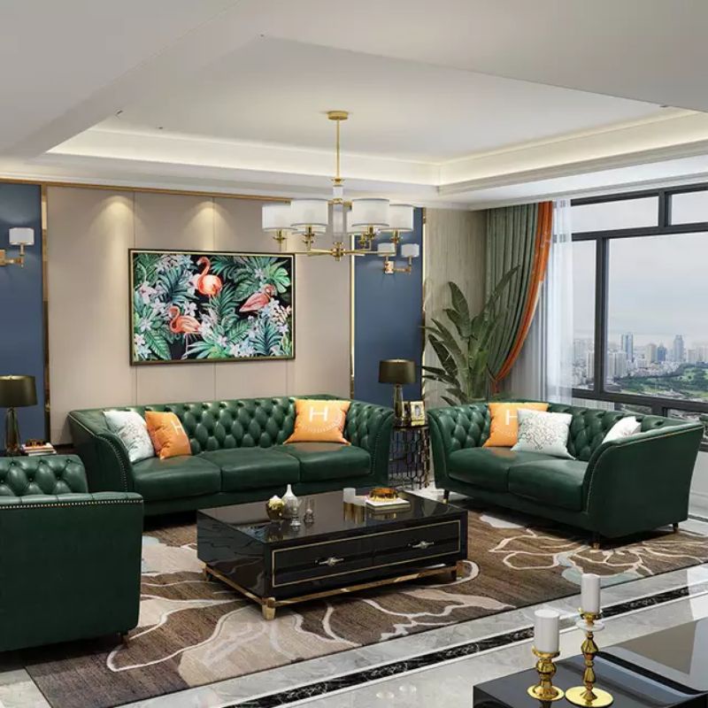 sofa kulit chesterfield model 321 mewah dan elegan