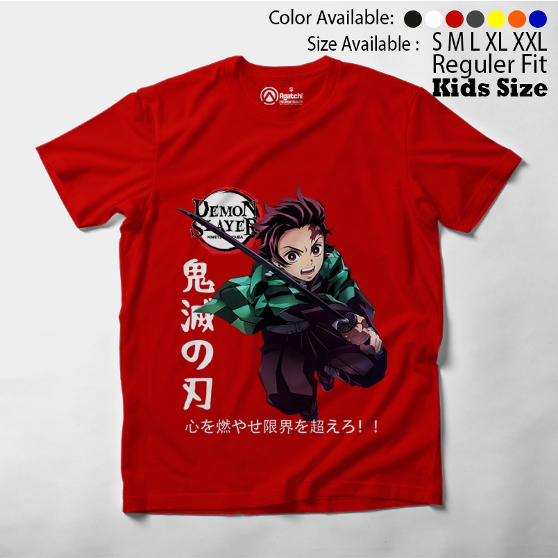 Tanjiro Kamado - Demon Slayer Kimetsu No Yaiba - Anime , Baju Anak / Kaos Atasan Anak / Kaos Distro Anak / Kids T Shirt