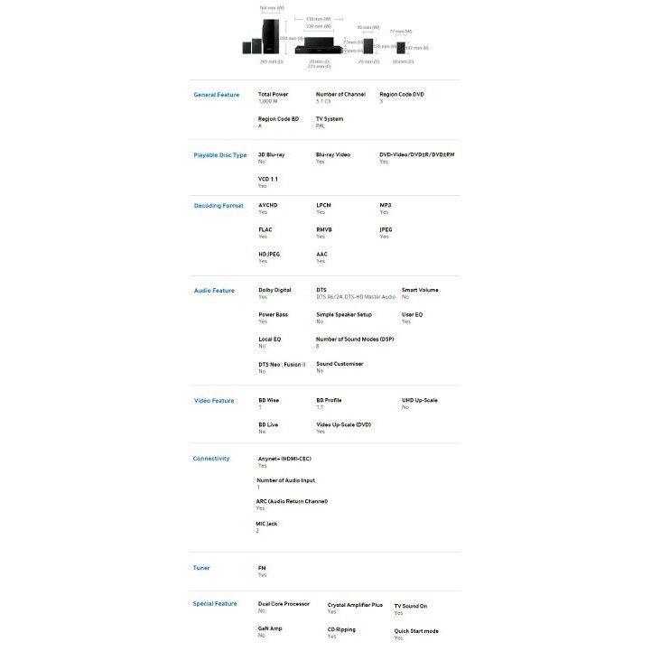 Home Theater Bluray 5 1ch Samsung HT J5100K Barang Baru Garansi resmi Limited