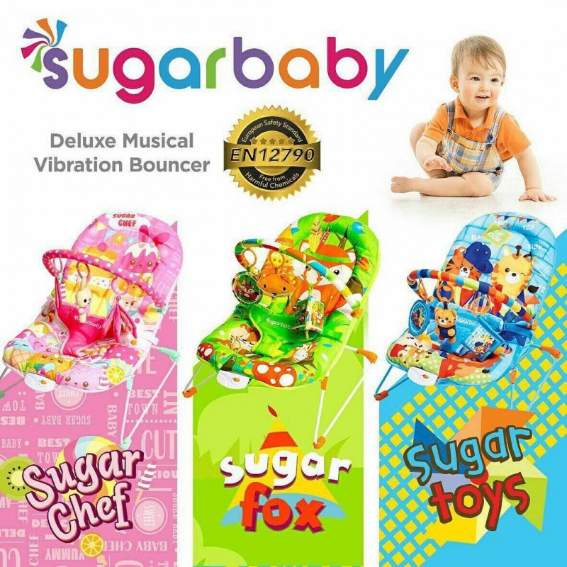 Sugar Baby Deluxe Musical Vibration Bouncer 1 Recline - Pilih Motif