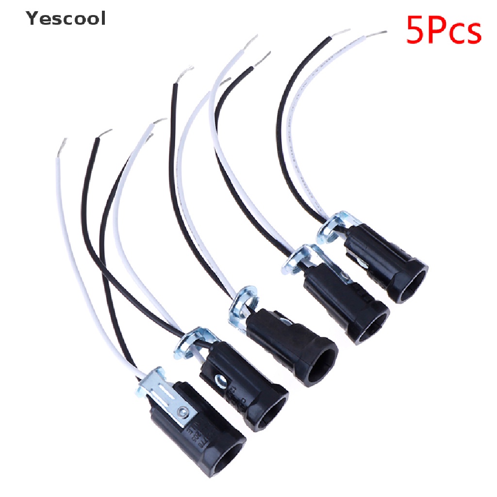 Yescool 5Pcs Dudukan Lampu E12 Tanpa Kunci Dengan Kabel 20CM