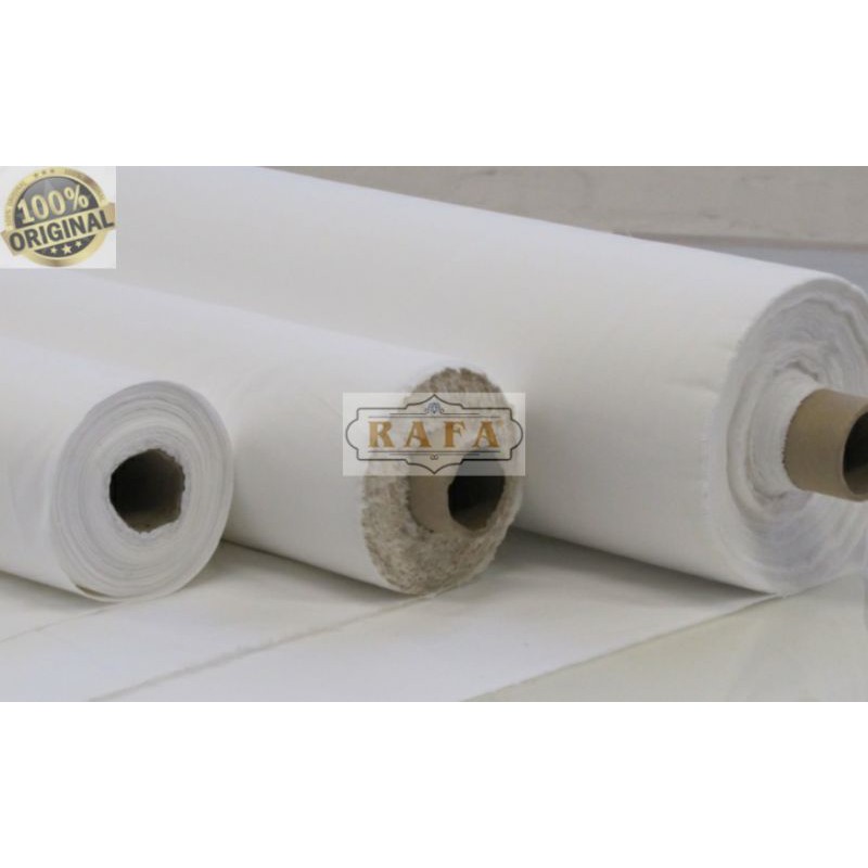 KAIN SPREI SELIMUT BACKDROP PAKAIAN PUTIH PER ROLL MICROTEX KATUN EMBOS