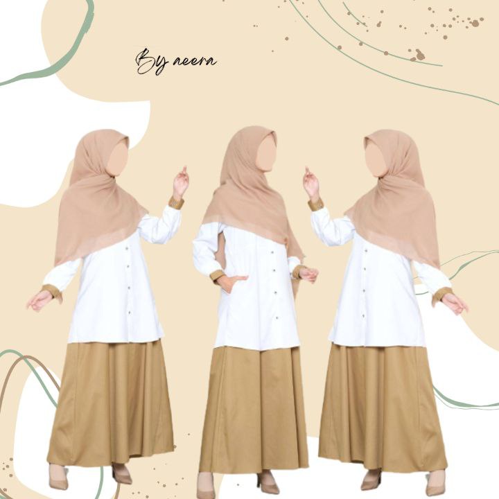 Seragam Dinas Kantor Dress Jira Putih Khaki By D'Aeera Seragam Dinas Pemda Wanita Gamis Guru Wanita 