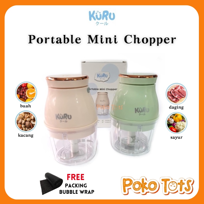 Kuru Baby Potable Mini Chopper Blender Elektrik Penghalus Makanan Bayi MPASI WHS