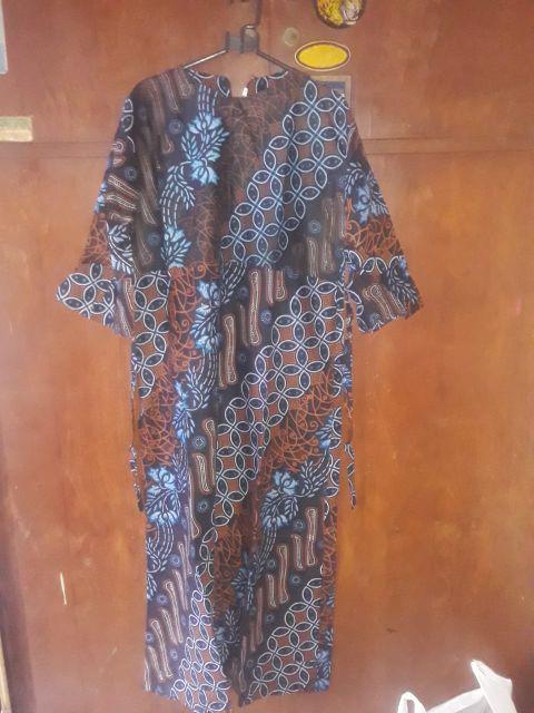 Batik Couple Keluarga Sania Ruffle Ori Ndoro Jowi Dnt Motif Seno Biru