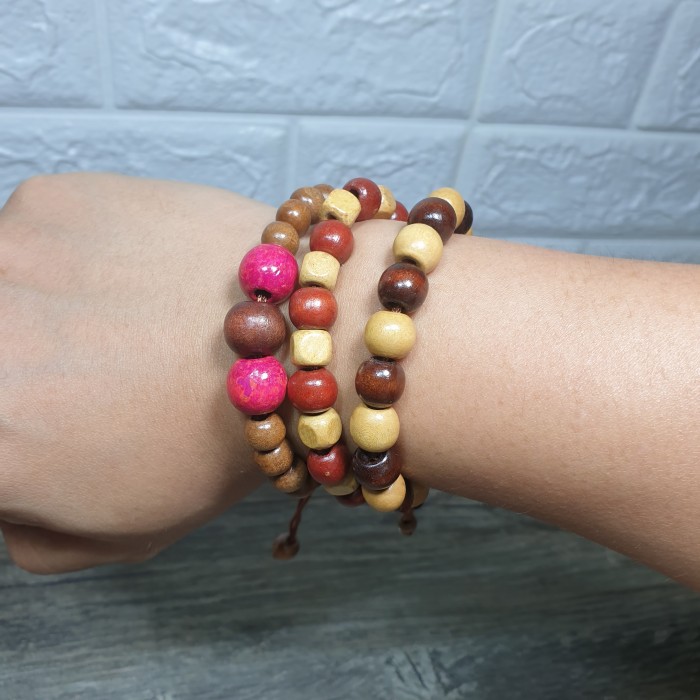 Gelang kayu asli gelang pria trandy fashion masa kini