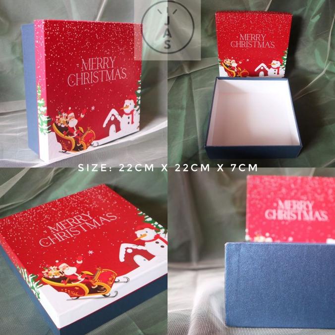 

[COD] kotak kue 22x22x7 hard box / handmade / hampers box edisi natal [COD]