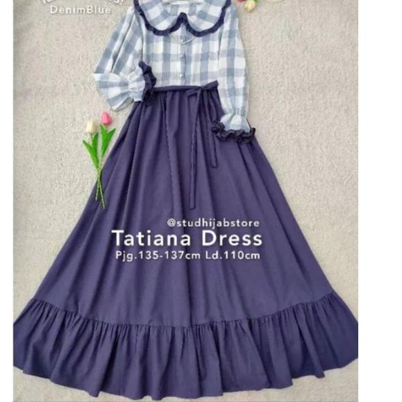 sqhp396 DRESS GAMIS TATIANA TERMURAH/DRESS TATIANA MOTIF KOTAK ♠ 25