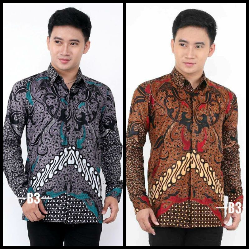 BAJU PRIA BATIK MOTIF SOLO SOGAN M L XL XXL