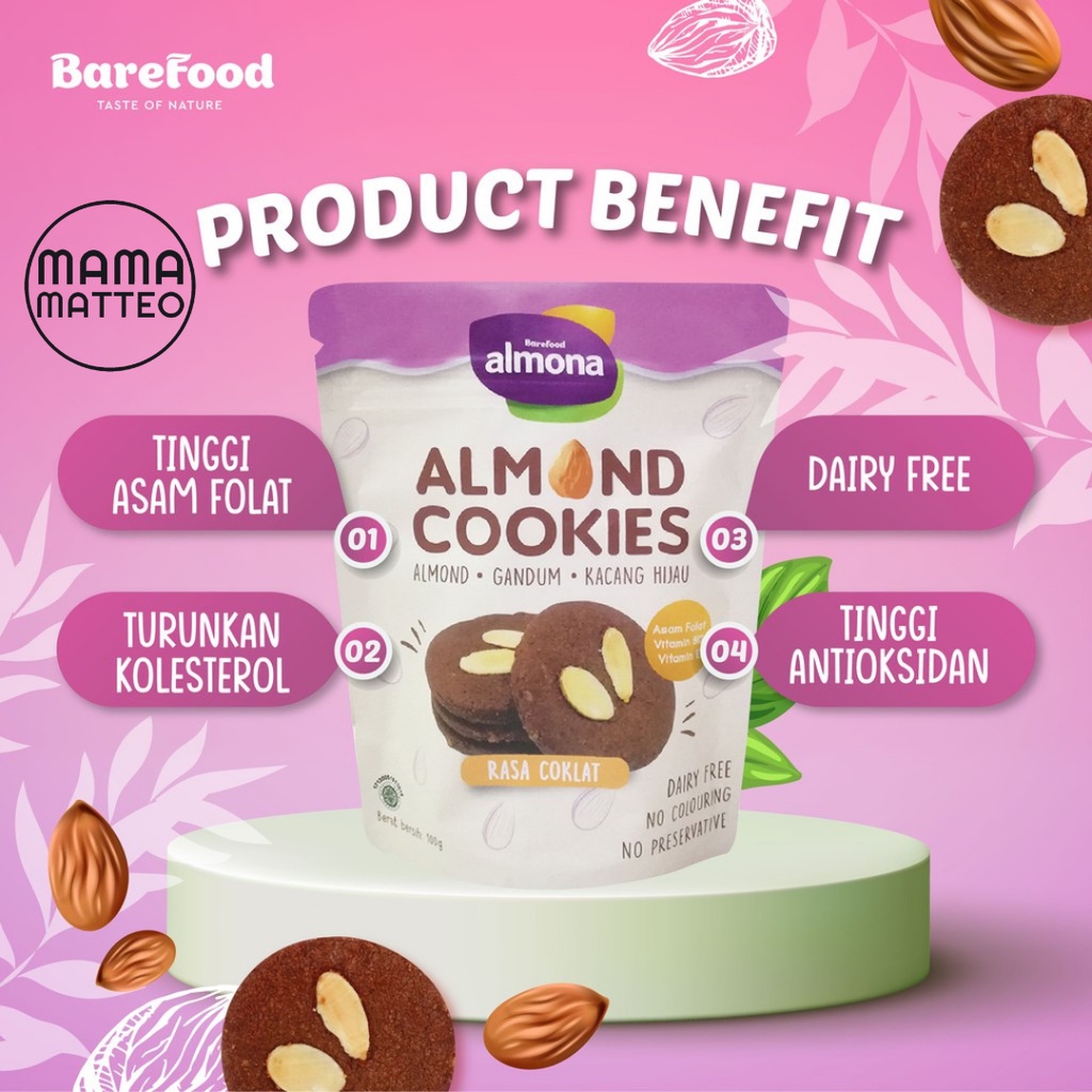 ALMONA Almond Milk Powder ASI BOOSTER Susu Pelancar ASI / Cookies / Brownies with Daun Katuk / Susu Pengental ASI / Dairy FREE / BANDUNG