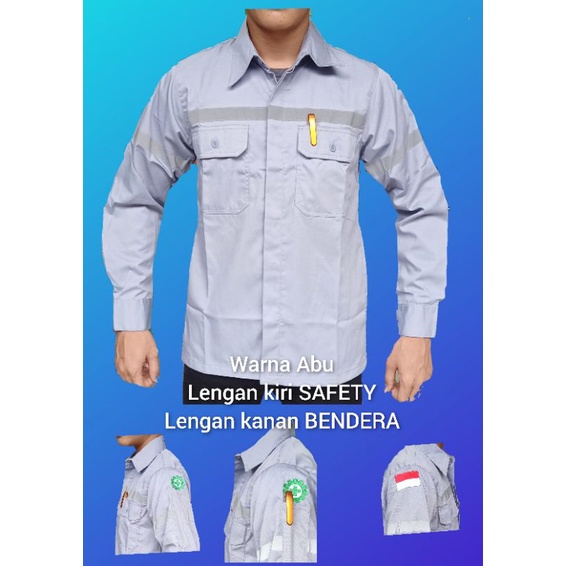 Wearpack safety atasan baju kerja murah seragam kerja proyek lapangan kemeja kerja peria bajuteknisi