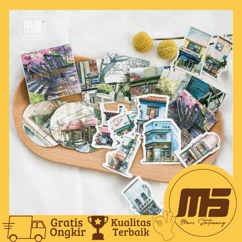 

[ 45 PCS ] Sticker Kawai Pemandangan Kota Aesthetic untuk Scrapbook Jurnal Diary | Mars Stationary