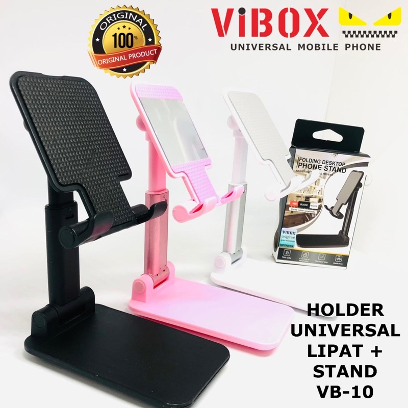 PROMO VIBKX PHONESTAND VB10 UNIVERSAL FOLDING DESKTOP ORIGINAL BELAJAR ONLINE ZOOM SEKOLAH HD23