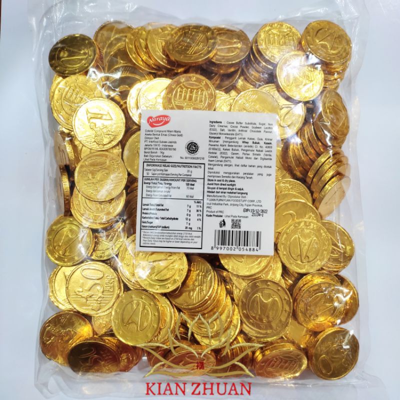 Naraya Golden Chocolate 1kg / Coklat Koin / Choco Yenpao / Telur