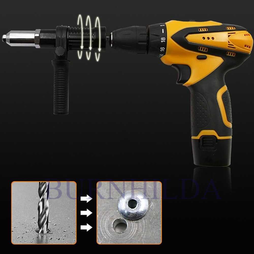 Adapter Paku Rivet Riveting Gun Adapter Converter Drill accesoris mobil burnhilda