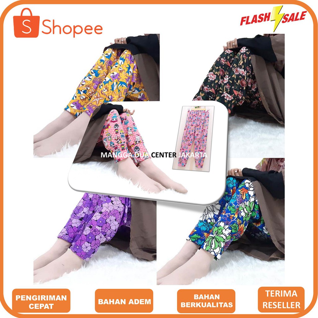 Celana Panjang Dalaman Gamis Motif/Celana Panjang Sehari Hari Wanita/Celamis Aladin/Celana Inner