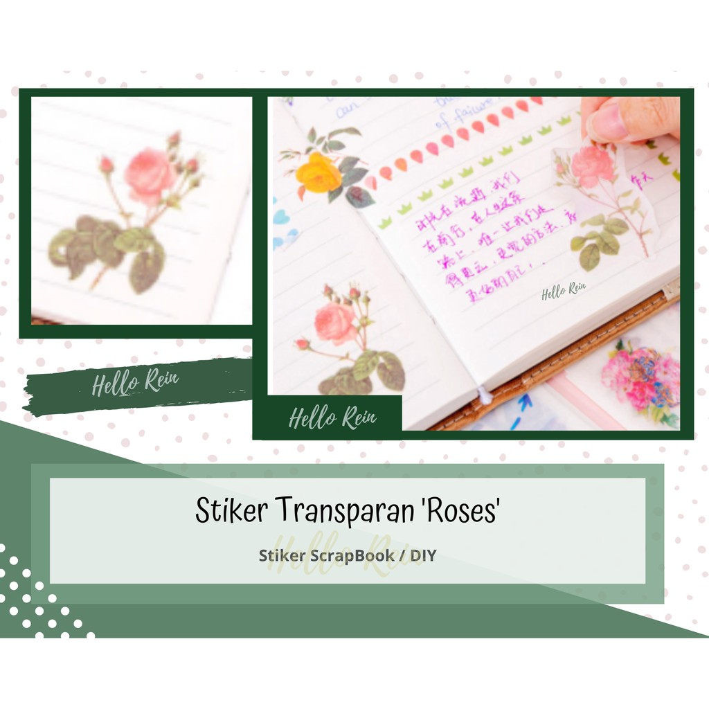 

Stiker Transparan 'Roses' - Stiker Scrapbook - Jurnal Hello Rein