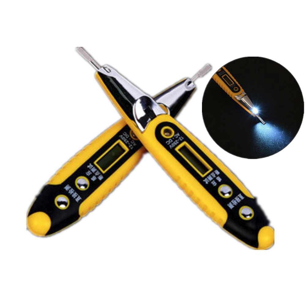 ✈【Fast/COD】✈ 12-250V LCD Digital AC / DC Non-kontak Listrik Uji Pen Detector Voltage Tester